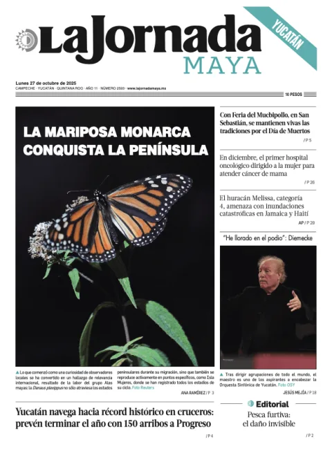 Portada de La Jornada Maya Yucatán del lunes, 27 de octubre de 2025