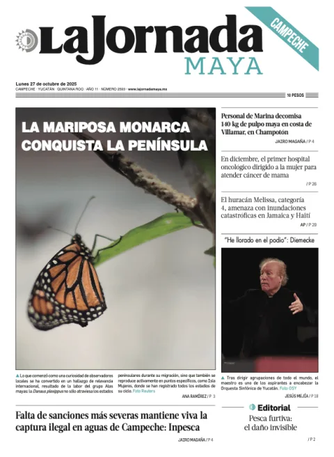 Portada de La Jornada Maya Campeche del lunes, 27 de octubre de 2025
