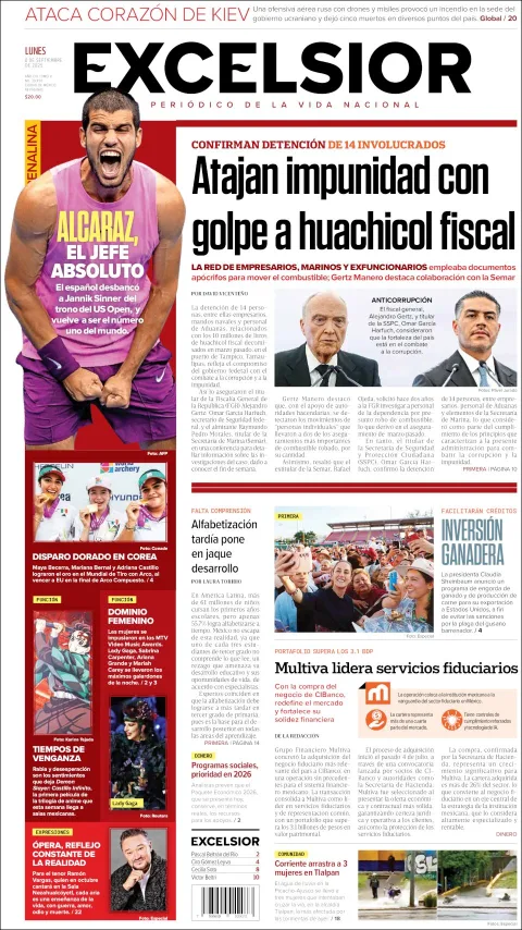 Portada de Excelsior del viernes, 8 de septiembre de 2023