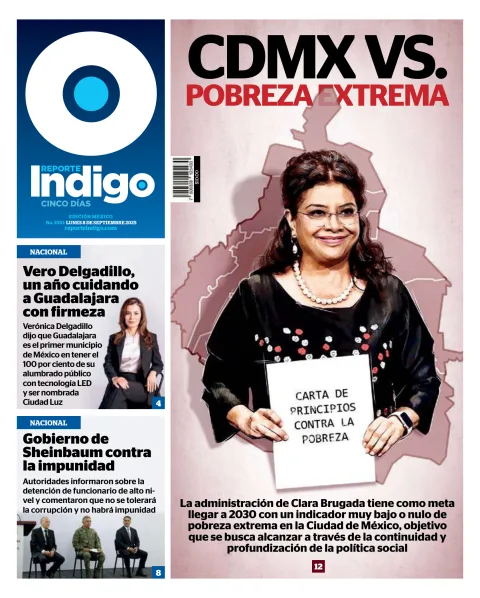 Portada de Reporte Indigo Nacional del lunes, 8 de septiembre de 2025