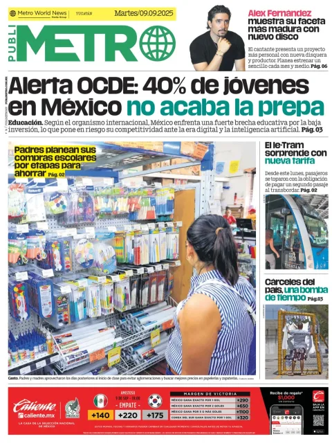 Portada de Publimetro Merida del martes, 9 de septiembre de 2025