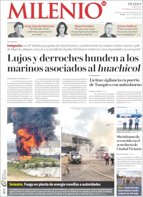 Portada de Milenio Tamaulipas del martes, 9 de septiembre de 2025