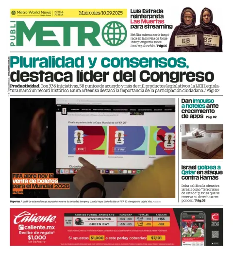 Portada de Publimetro Puebla