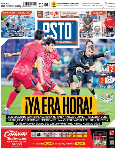 Portada de Esto del miércoles, 10 de septiembre de 2025