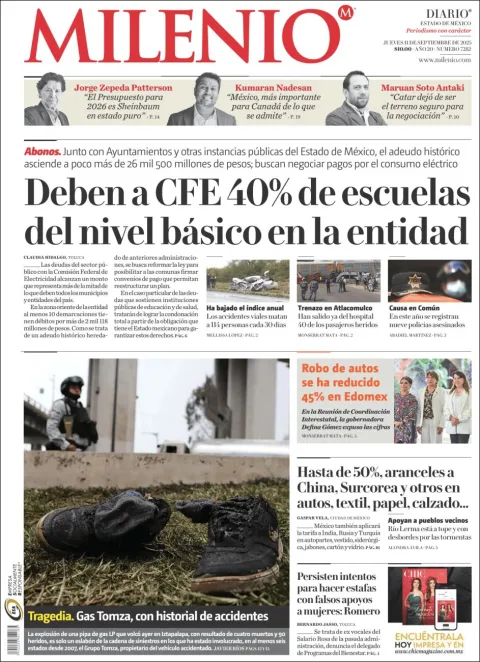 Portada de Milenio Edo de Mexico