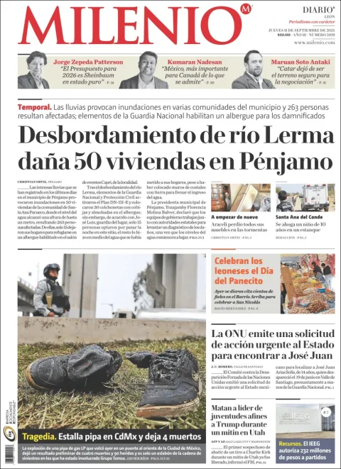 Portada de Milenio Leon del jueves, 11 de septiembre de 2025