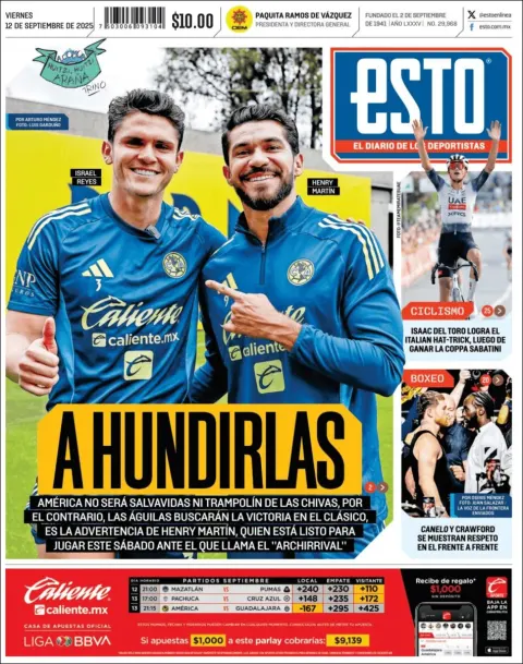 Portada de Esto del viernes, 12 de septiembre de 2025