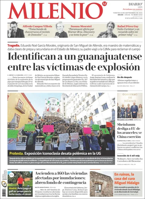 Portada de Milenio Leon del viernes, 12 de septiembre de 2025