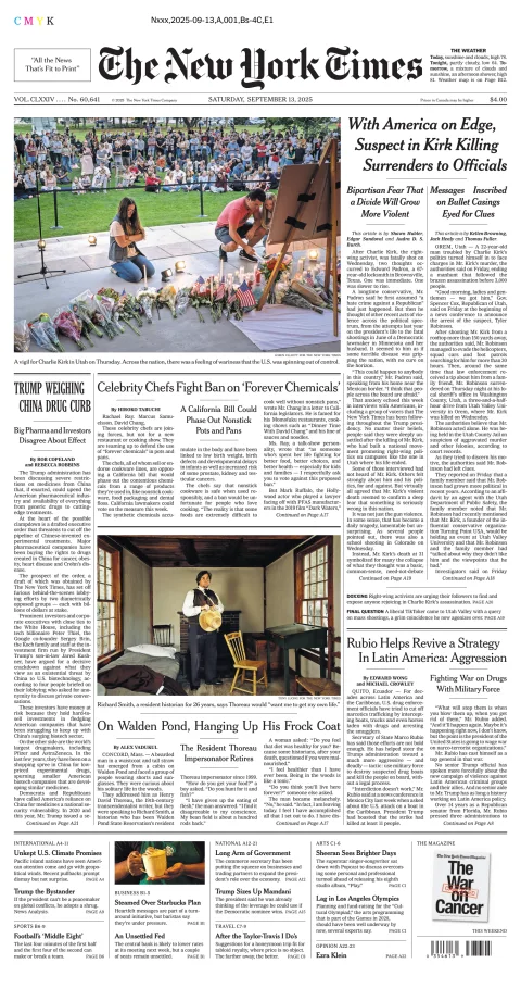 Portada de The New York Times (new York)