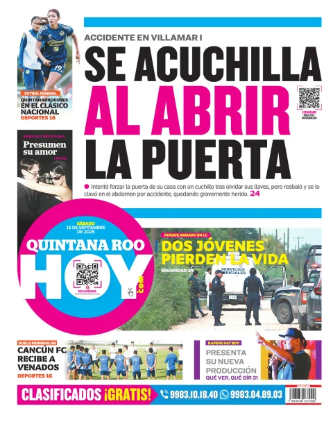 Portada de Quintana Roo Hoy (contraportada)