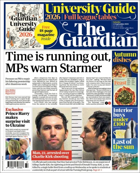 Portada de The Guardian (reino Unido)