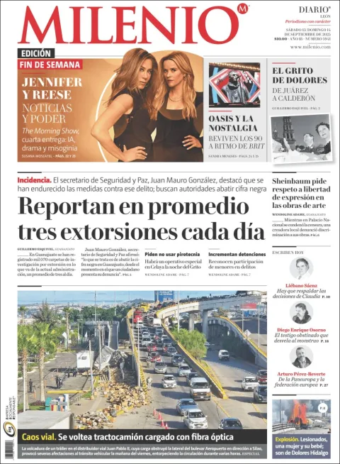 Portada de Milenio Leon del lunes, 15 de septiembre de 2025