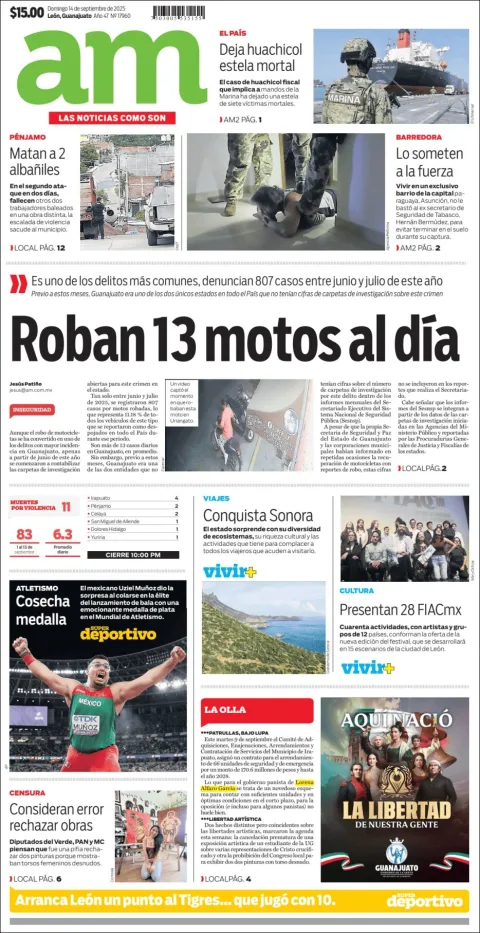 Portada de Am Corredor Industrial del domingo, 14 de septiembre de 2025