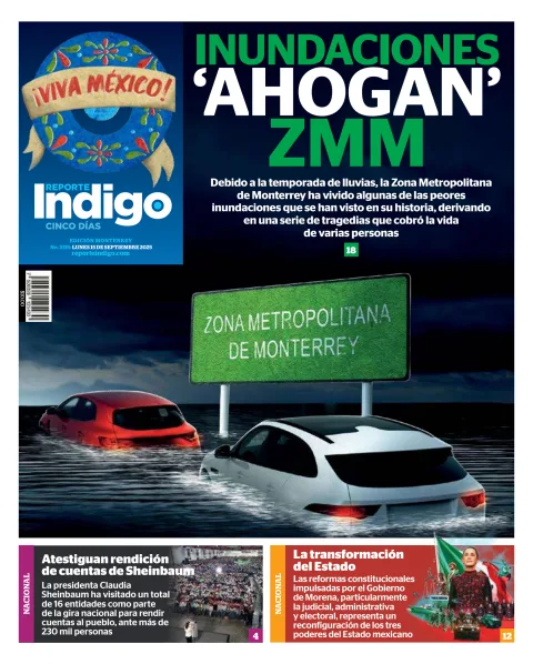 Portada de Reporte Indigo Monterrey del lunes, 15 de septiembre de 2025