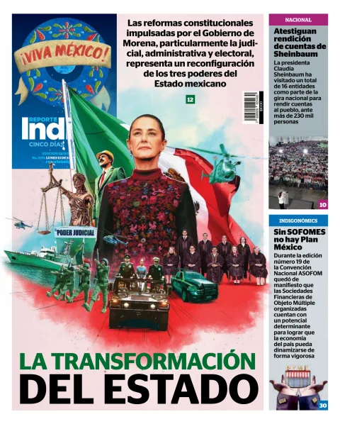 Portada de Reporte Indigo Guadalajara del lunes, 15 de septiembre de 2025