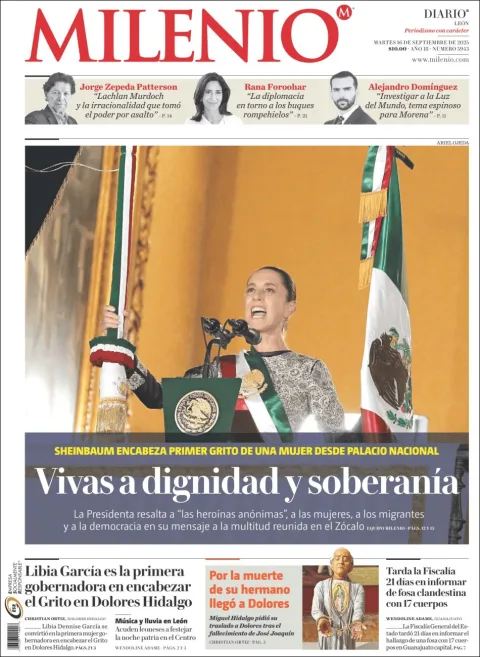 Portada de Milenio Leon del martes, 16 de septiembre de 2025
