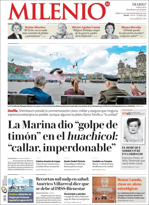 Portada de Milenio Tamaulipas del miércoles, 17 de septiembre de 2025