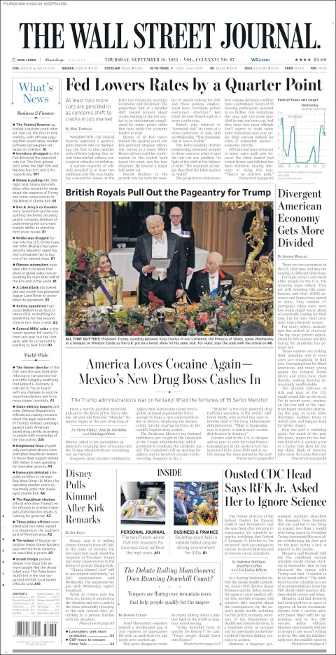 Portada de The Wall Street Journal