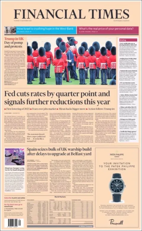 Portada de Financial Times del jueves, 18 de septiembre de 2025