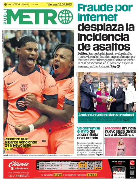 Portada de Publimetro Merida del viernes, 19 de septiembre de 2025