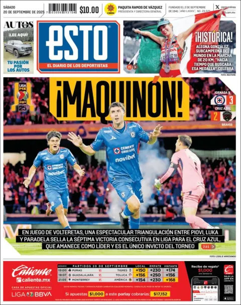 Portada de Esto del sábado, 20 de septiembre de 2025