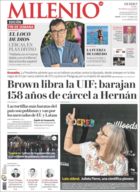 Portada de Milenio Puebla