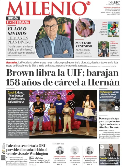 Portada de Milenio Laguna del domingo, 21 de septiembre de 2025