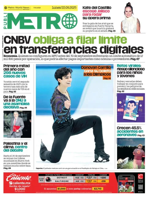 Portada de Publimetro Merida del lunes, 22 de septiembre de 2025