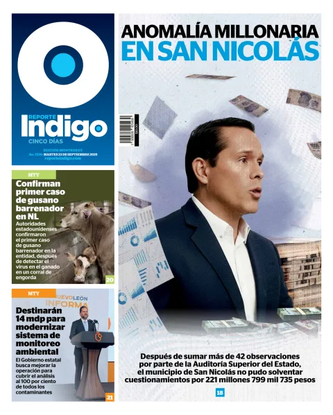 Portada de Reporte Indigo Monterrey del martes, 23 de septiembre de 2025