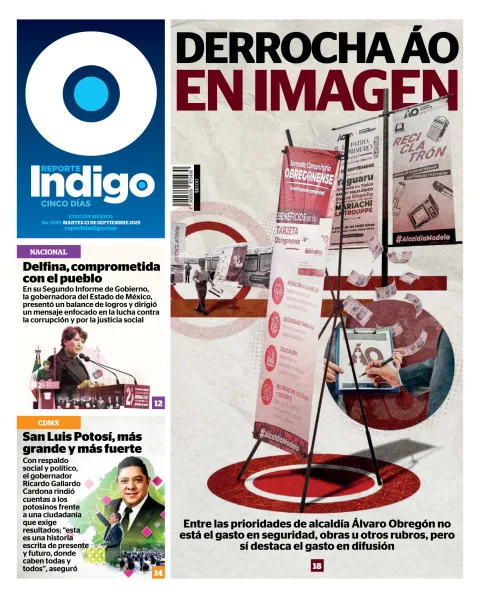 Portada de Reporte Indigo Nacional del martes, 23 de septiembre de 2025