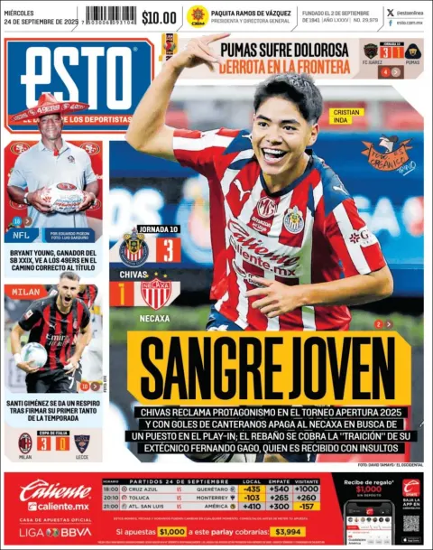 Portada de Esto del miércoles, 24 de septiembre de 2025