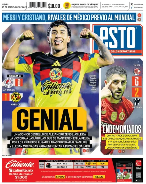 Portada de Esto del jueves, 25 de septiembre de 2025
