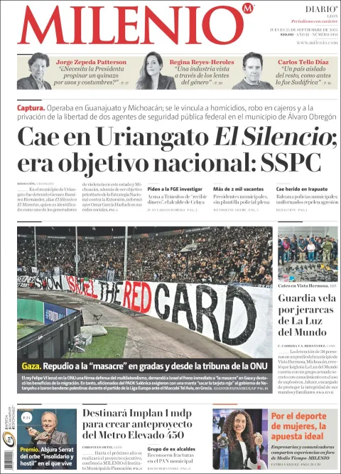Portada de Milenio Leon del jueves, 25 de septiembre de 2025