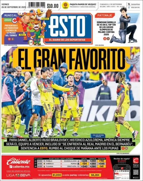 Portada de Esto del viernes, 26 de septiembre de 2025