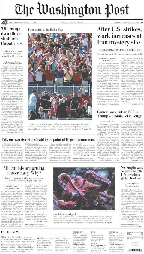 Portada de The Washington Post