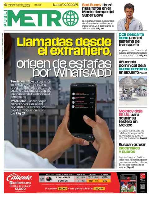 Portada de Publimetro Merida del lunes, 29 de septiembre de 2025