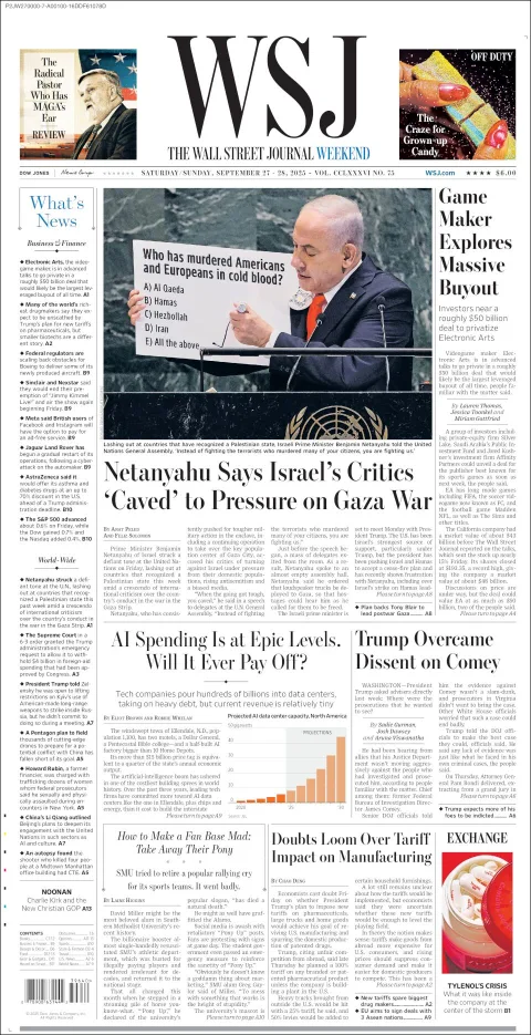 Portada de The Wall Street Journal