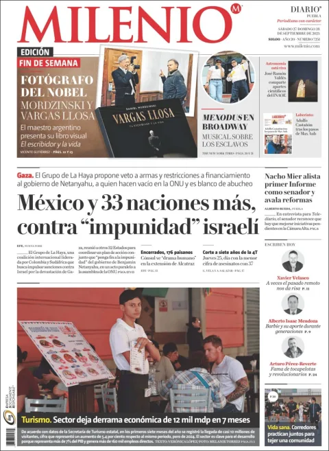 Portada de Milenio Puebla del sábado, 27 de septiembre de 2025