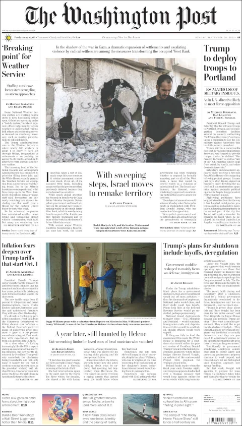 Portada de The Washington Post