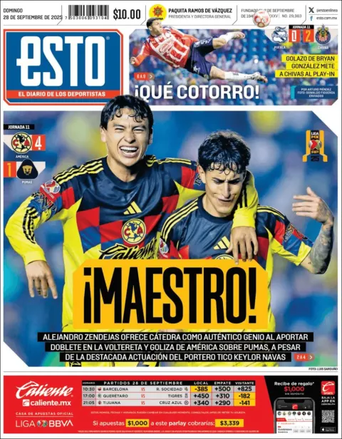 Portada de Esto del domingo, 28 de septiembre de 2025