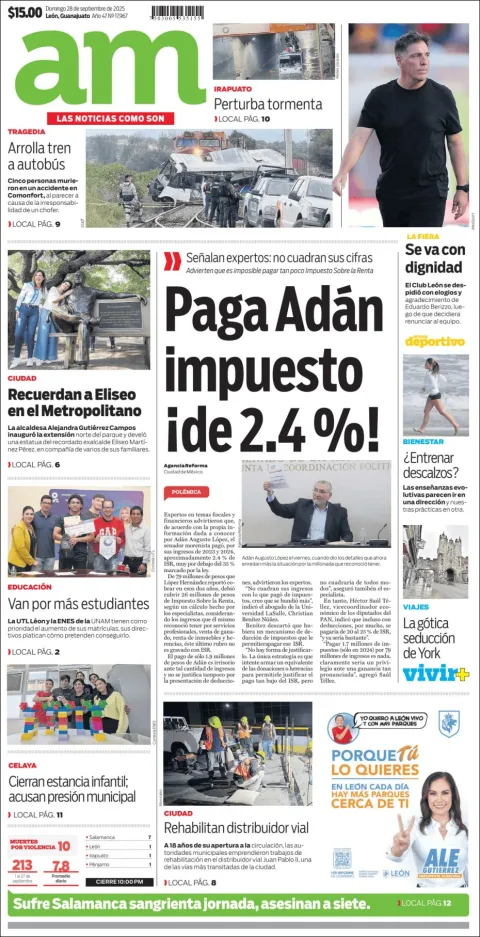 Portada de Am Corredor Industrial del domingo, 28 de septiembre de 2025