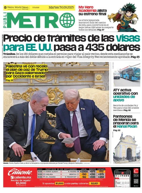 Portada de Publimetro Merida del martes, 30 de septiembre de 2025