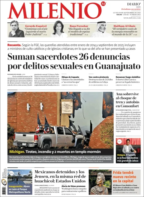 Portada de Milenio Leon del lunes, 29 de septiembre de 2025
