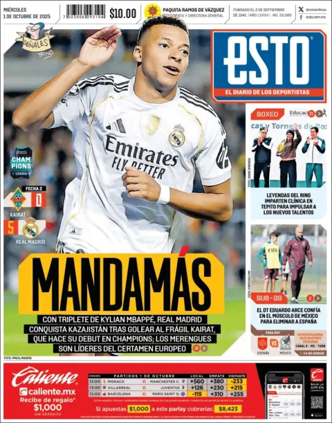 Portada de Esto del miércoles, 1 de octubre de 2025