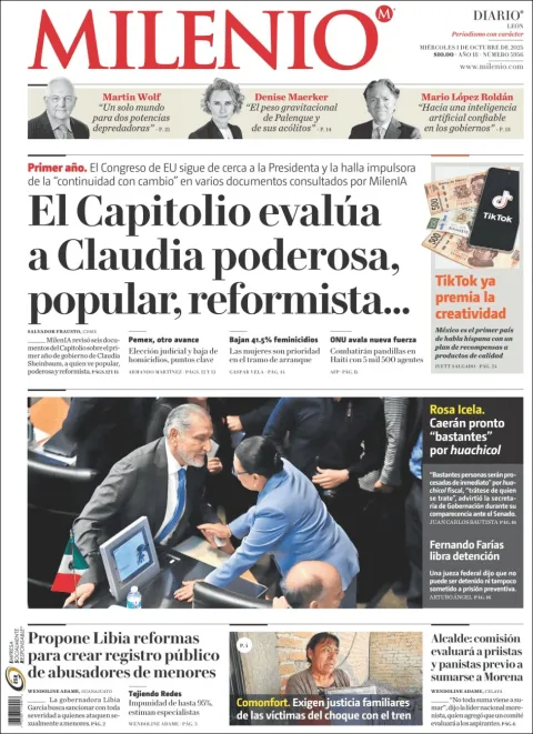 Portada de Milenio Leon del miércoles, 1 de octubre de 2025
