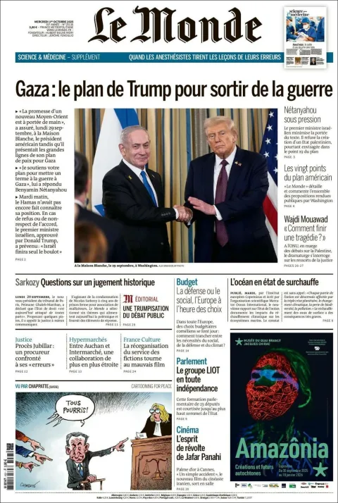 Portada de Le Monde del miércoles, 1 de octubre de 2025