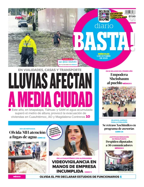 Portada de Basta! (portada) del miércoles, 1 de octubre de 2025