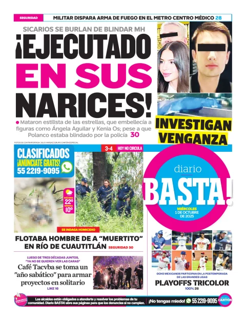 Portada de Basta! (contraportada ) del miércoles, 1 de octubre de 2025