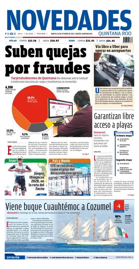 Portada de Novedades Quintana Roo