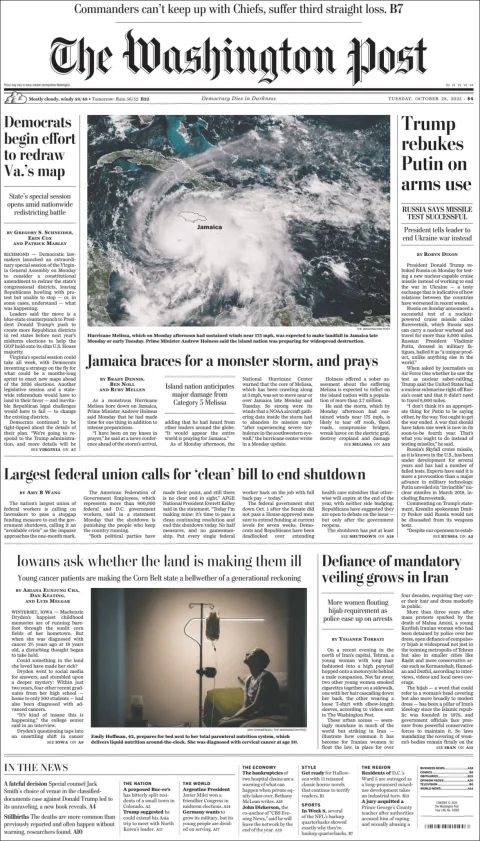 Portada de The Washington Post